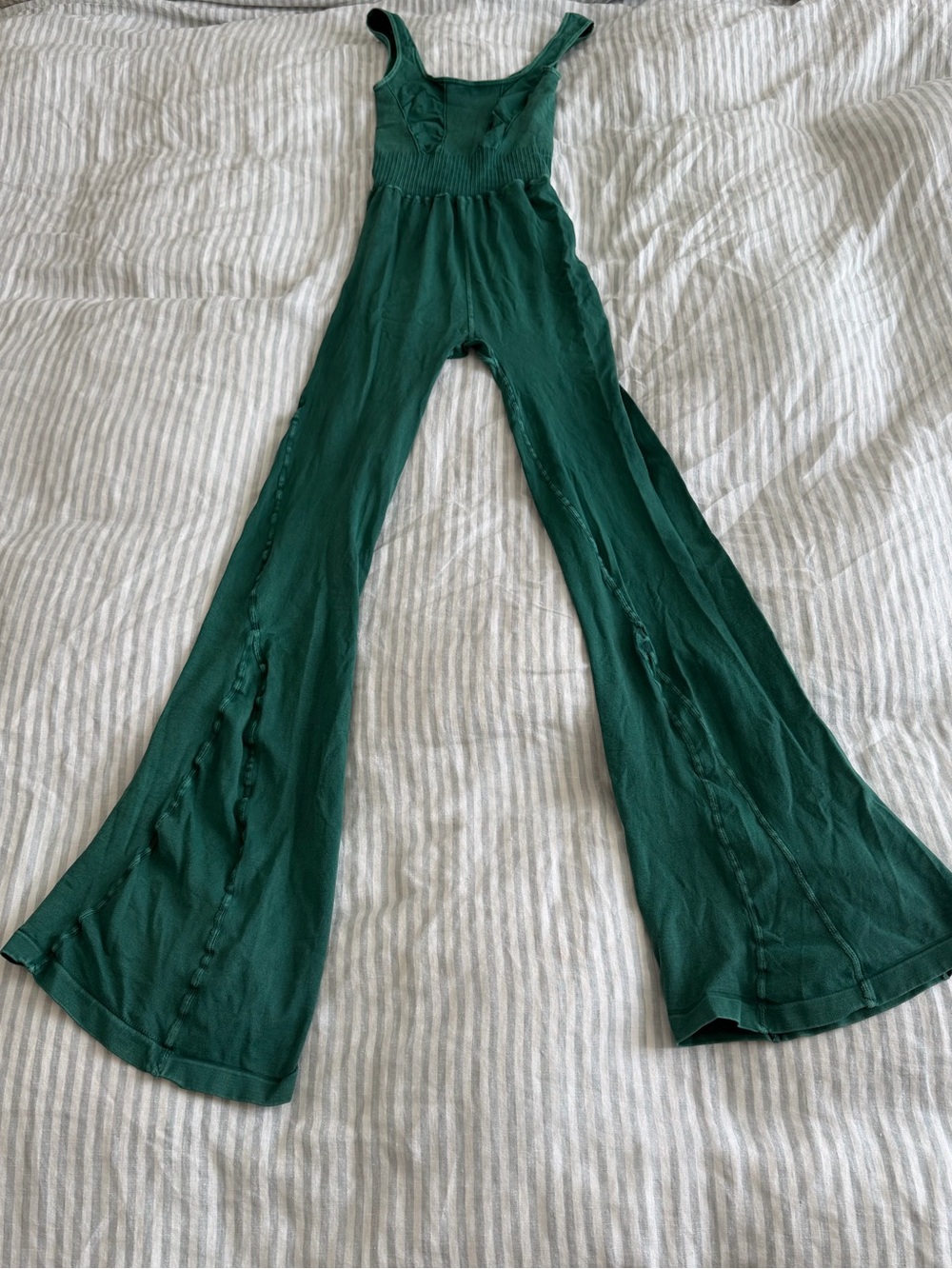 Free People Green Flared Jumpsuit Size XS/S
